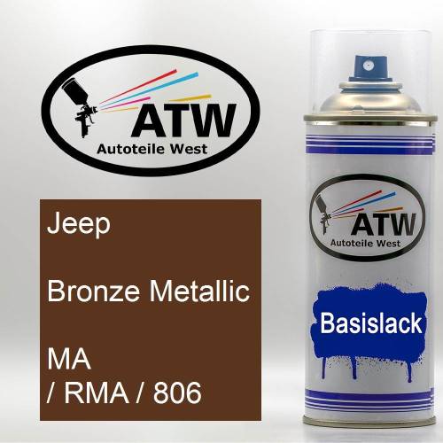 Jeep, Bronze Metallic, MA / RMA / 806: 400ml Sprühdose, von ATW Autoteile West.